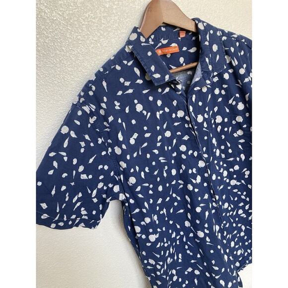 Tori Richard Mens Blue Seashell Button Shirt size XL Short Sleeve Beach Hawaii - Picture 2 of 5